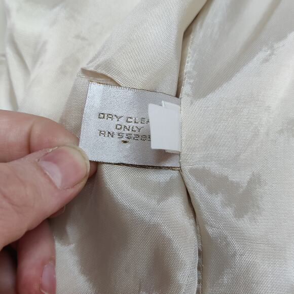 Vtg Express Campagnie Internationale Preppy Nude Blazer 12 Old Money Tailored - Picture 9 of 12